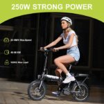 AVDLEU – faltbares Elektrofahrrad – 16-Zoll-Räder – 250-W-Motor 25 km/h – 36-V-11,4-Ah-Akku – Reichweite 40–80 km (ASSIST-Modus) – Schwarz - Bild 2