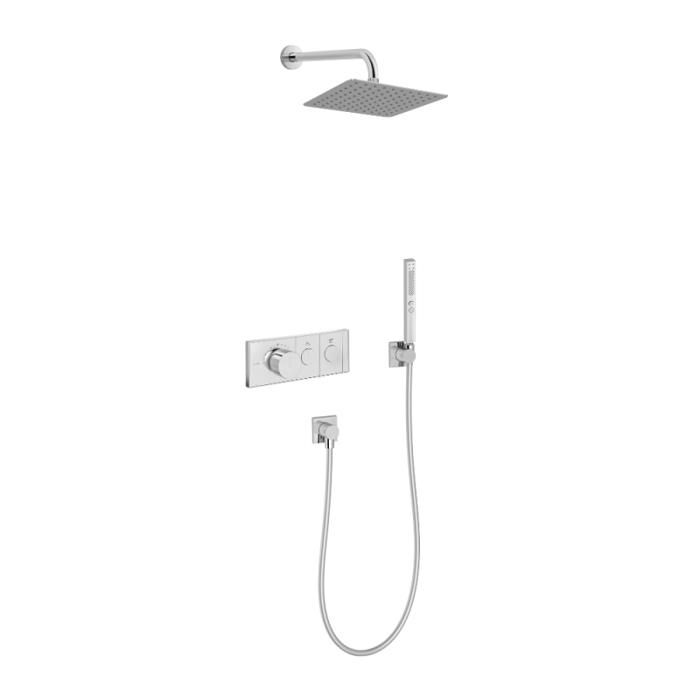 colonne-de-douche-encastree-thermostatique-jacob-d.jpg JACOB DELAFON Grands Boulevards quadratische verchromte Thermostat-EinbauduschsÀule - Bild 1