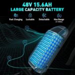 Elektrofahrrad – 20"*4,0-Geländereifen – 1000-W-Motor – abnehmbarer Akku 48 V/15 Ah – Autonomie 50–60 km – Shimano 7 Gänge – Schwarz - Bild 4