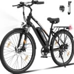 VAE Elektrofahrrad – HITWAY – Schwarz – 28 Zoll – abnehmbarer Akku 250 W 36 V 13 Ah – Shimano 7 Gänge – elektrisches Mountainbike