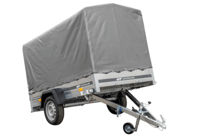 PKW Anhänger 230x125 Garden Trailer 230 KIPP Unitrailer 750 kg mit Stützrad, 110 cm hoher Plane und Hochspriegel