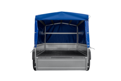 UNITRAILER GARDEN TRAILER ANHÄNGER 264/2 KIPP MIT STÜTZRAD, RAHMEN H-800 UND BLAUER ABDECKUNG – Image 7