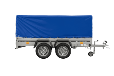 UNITRAILER GARDEN TRAILER ANHÄNGER 264/2 KIPP MIT STÜTZRAD, RAHMEN H-800 UND BLAUER ABDECKUNG – Image 10