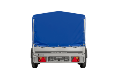 UNITRAILER GARDEN TRAILER ANHÄNGER 264/2 KIPP MIT STÜTZRAD, RAHMEN H-800 UND BLAUER ABDECKUNG – Image 11