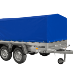 UNITRAILER GARDEN TRAILER ANHÄNGER 264/2 KIPP MIT STÜTZRAD, RAHMEN H-800 UND BLAUER ABDECKUNG