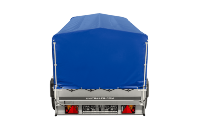 UNITRAILER GARDEN TRAILER ANHÄNGER 264/2 KIPP MIT STÜTZRAD, RAHMEN H-800 UND BLAUER ABDECKUNG – Image 18