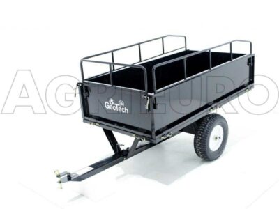 Maxi - kippbarer Anhänger aus Stahl für Rasentraktoren, Heckklappen zum Öffnen